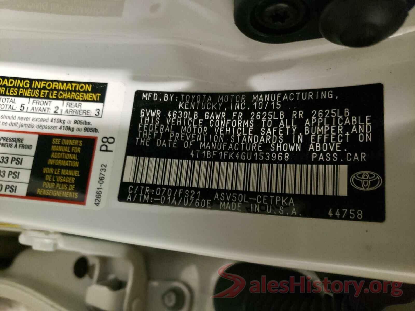 4T1BF1FK4GU153968 2016 TOYOTA CAMRY