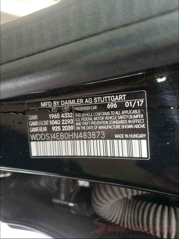 WDDSJ4EB0HN483873 2017 MERCEDES-BENZ C CLASS