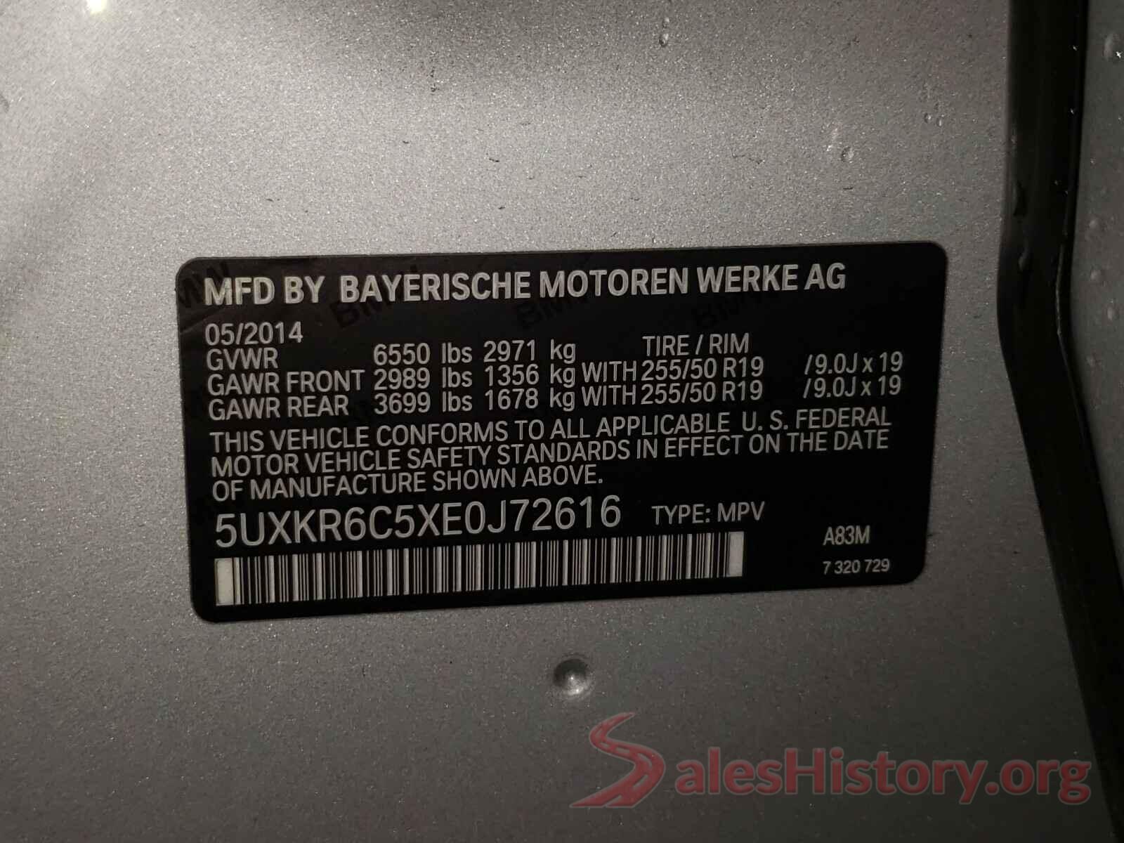 5UXKR6C5XE0J72616 2014 BMW X5