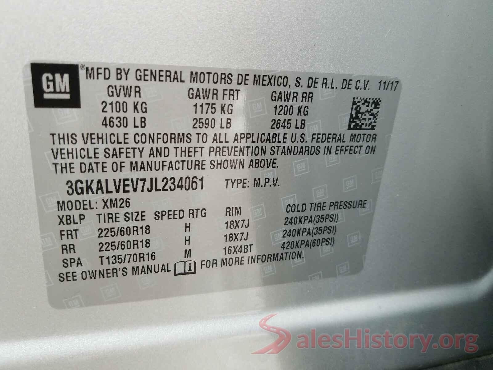 3GKALVEV7JL234061 2018 GMC TERRAIN