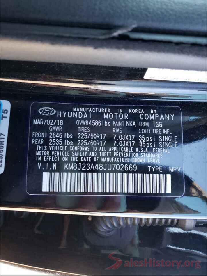 KM8J23A48JU702669 2018 HYUNDAI TUCSON