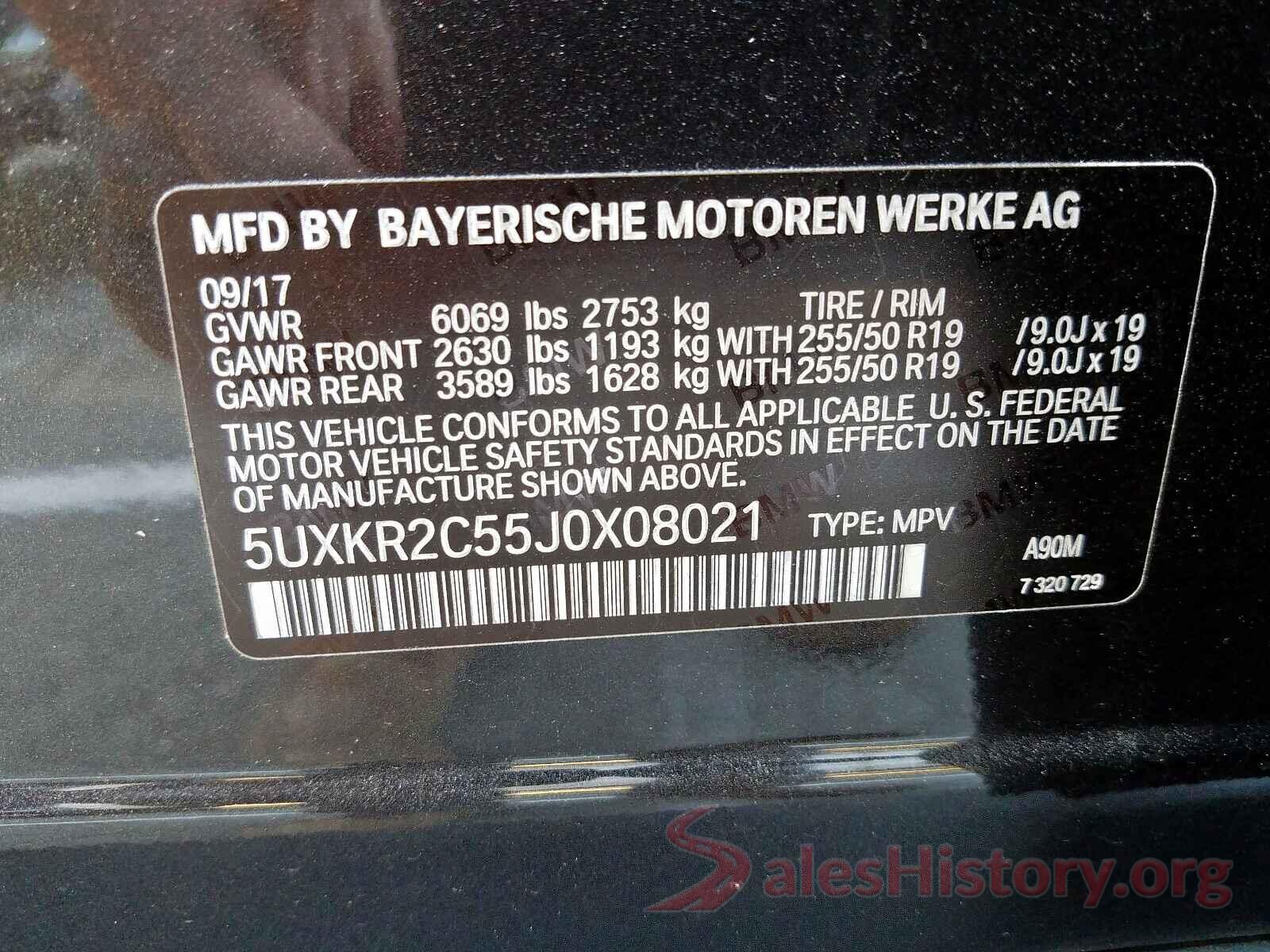 5UXKR2C55J0X08021 2018 BMW X5