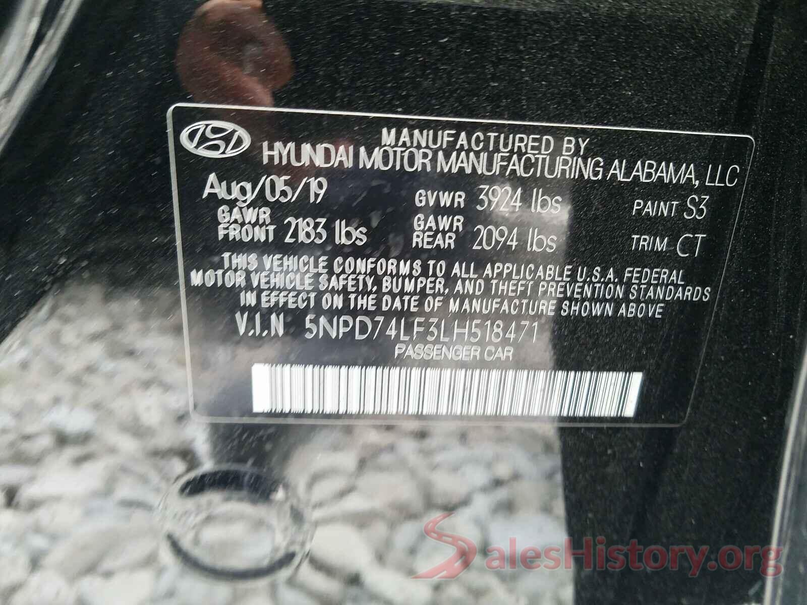 5NPD74LF3LH518471 2020 HYUNDAI ELANTRA