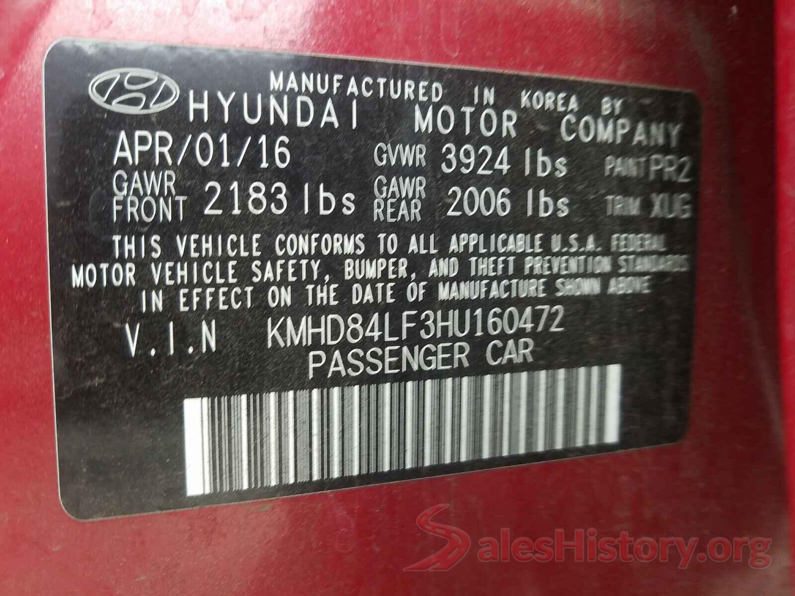 KMHD84LF3HU160472 2017 HYUNDAI ELANTRA