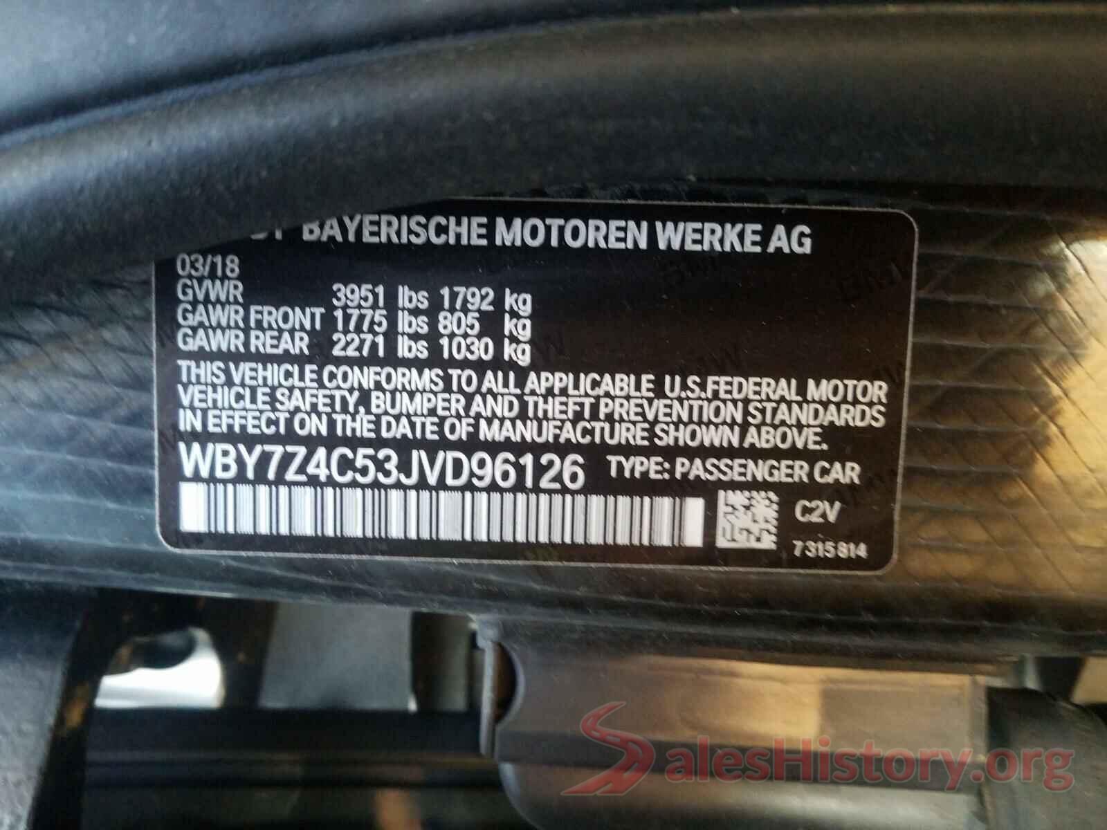 WBY7Z4C53JVD96126 2018 BMW I SERIES