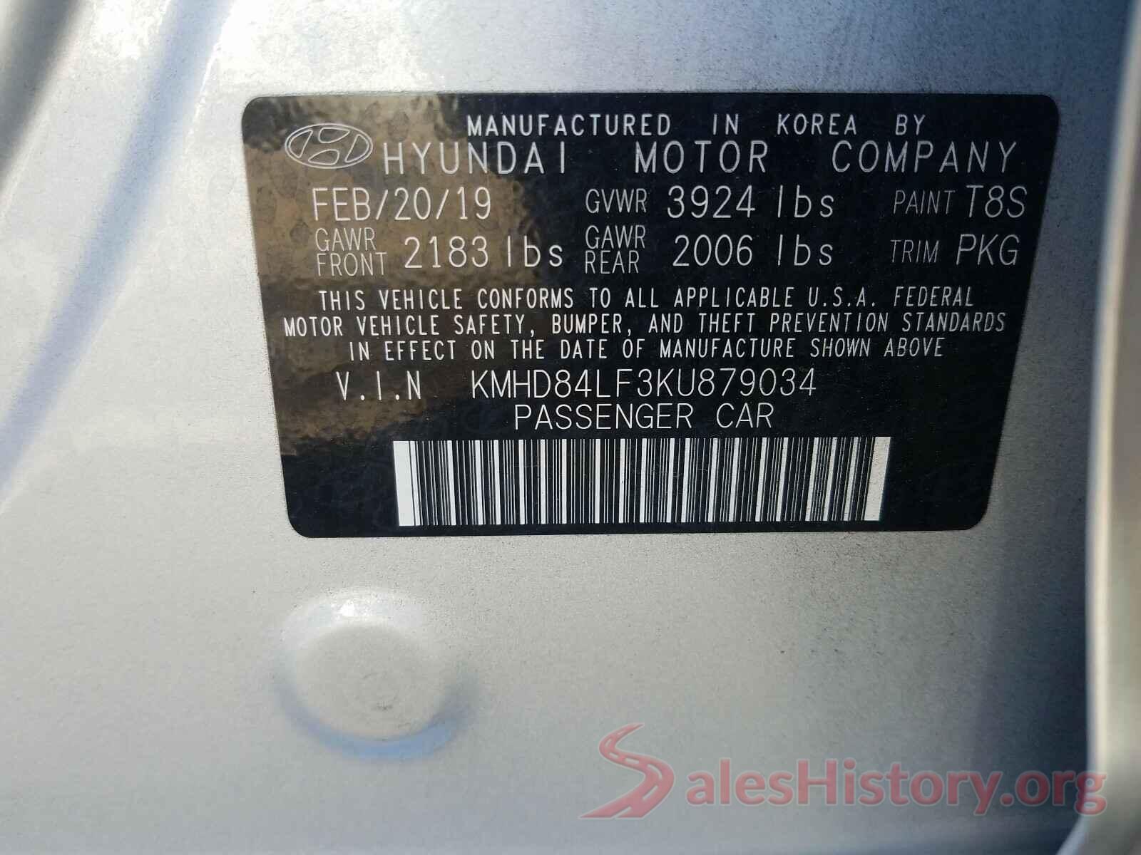 KMHD84LF3KU879034 2019 HYUNDAI ELANTRA