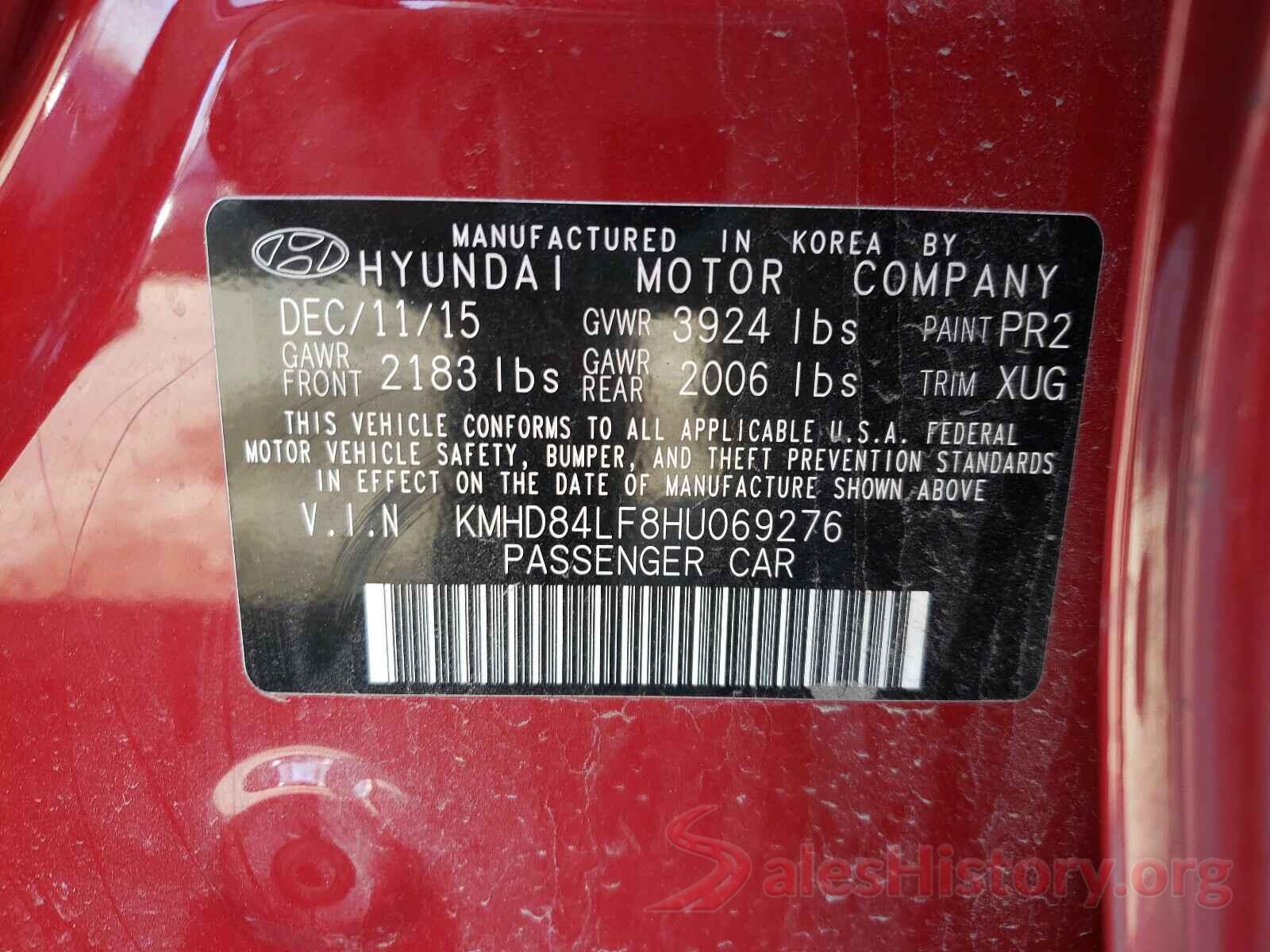 KMHD84LF8HU069276 2017 HYUNDAI ELANTRA