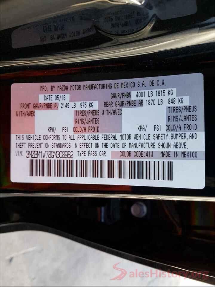 3MZBM1W78GM308982 2016 MAZDA 3