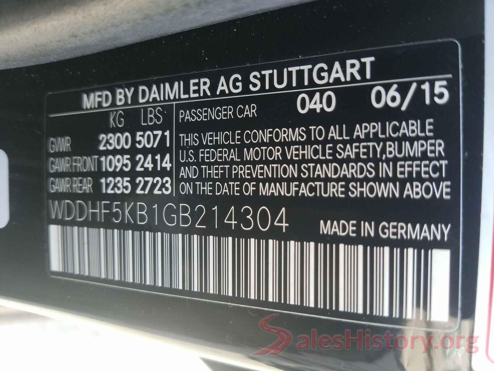 WDDHF5KB1GB214304 2016 MERCEDES-BENZ E CLASS