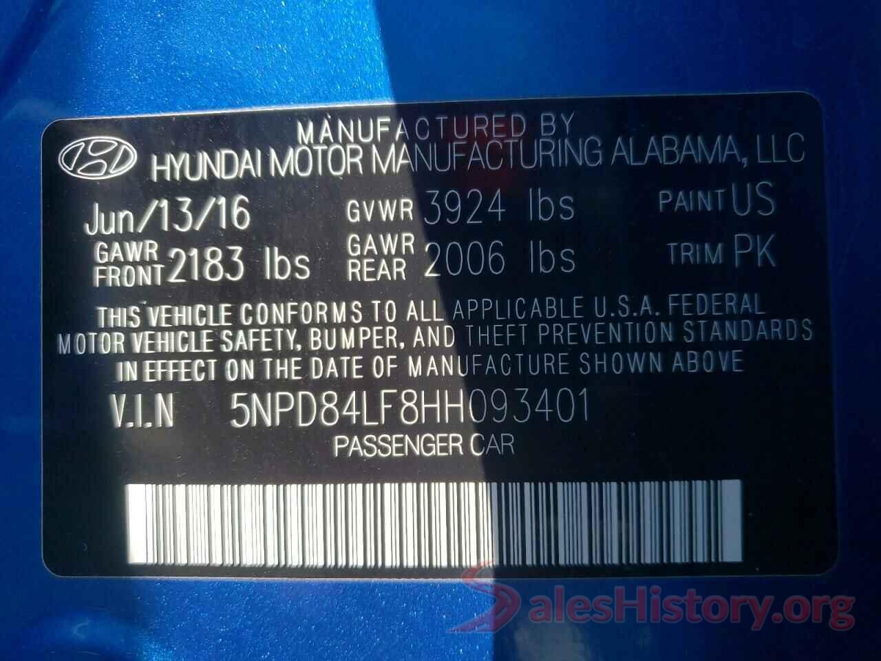 5NPD84LF8HH093401 2017 HYUNDAI ELANTRA