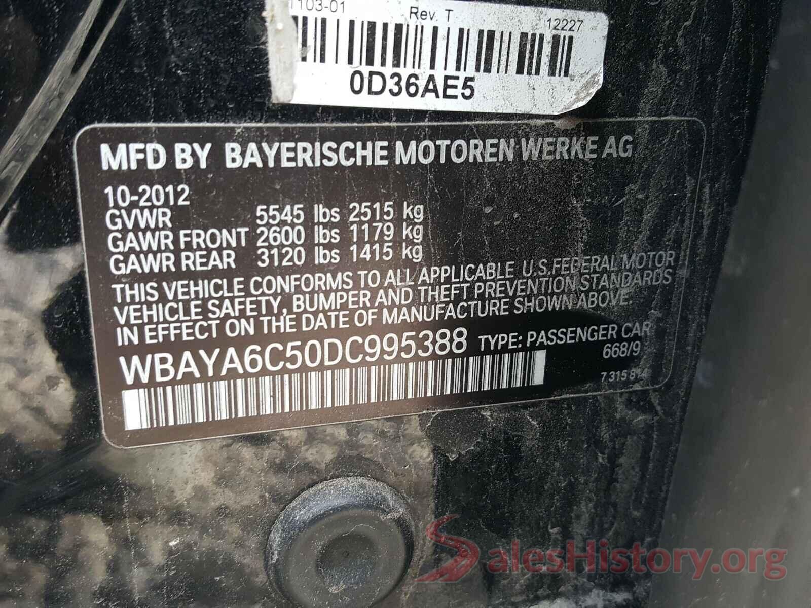 WBAYA6C50DC995388 2013 BMW 7 SERIES