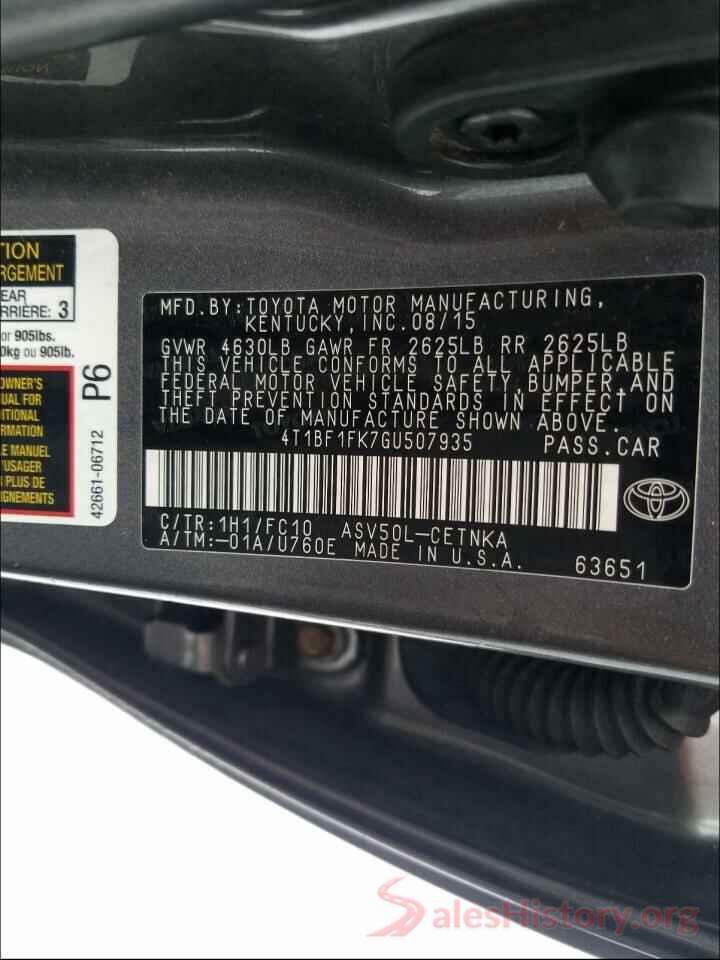 4T1BF1FK7GU507935 2016 TOYOTA CAMRY