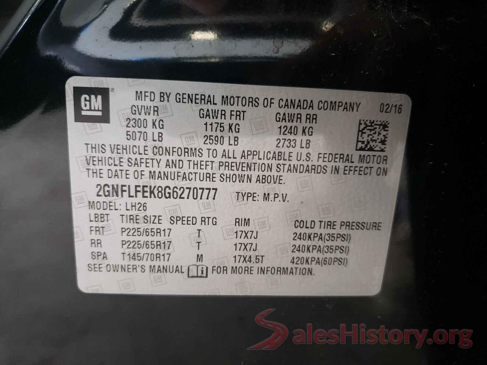 2GNFLFEK8G6270777 2016 CHEVROLET EQUINOX