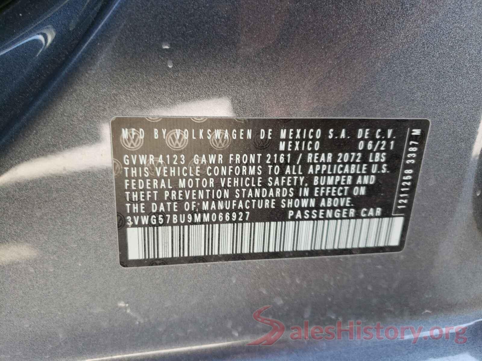 3VWG57BU9MM066927 2021 VOLKSWAGEN JETTA