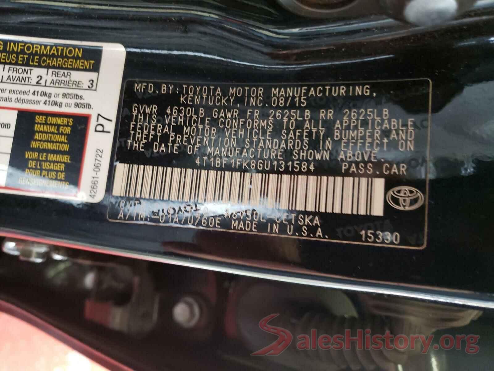 4T1BF1FK8GU131584 2016 TOYOTA CAMRY