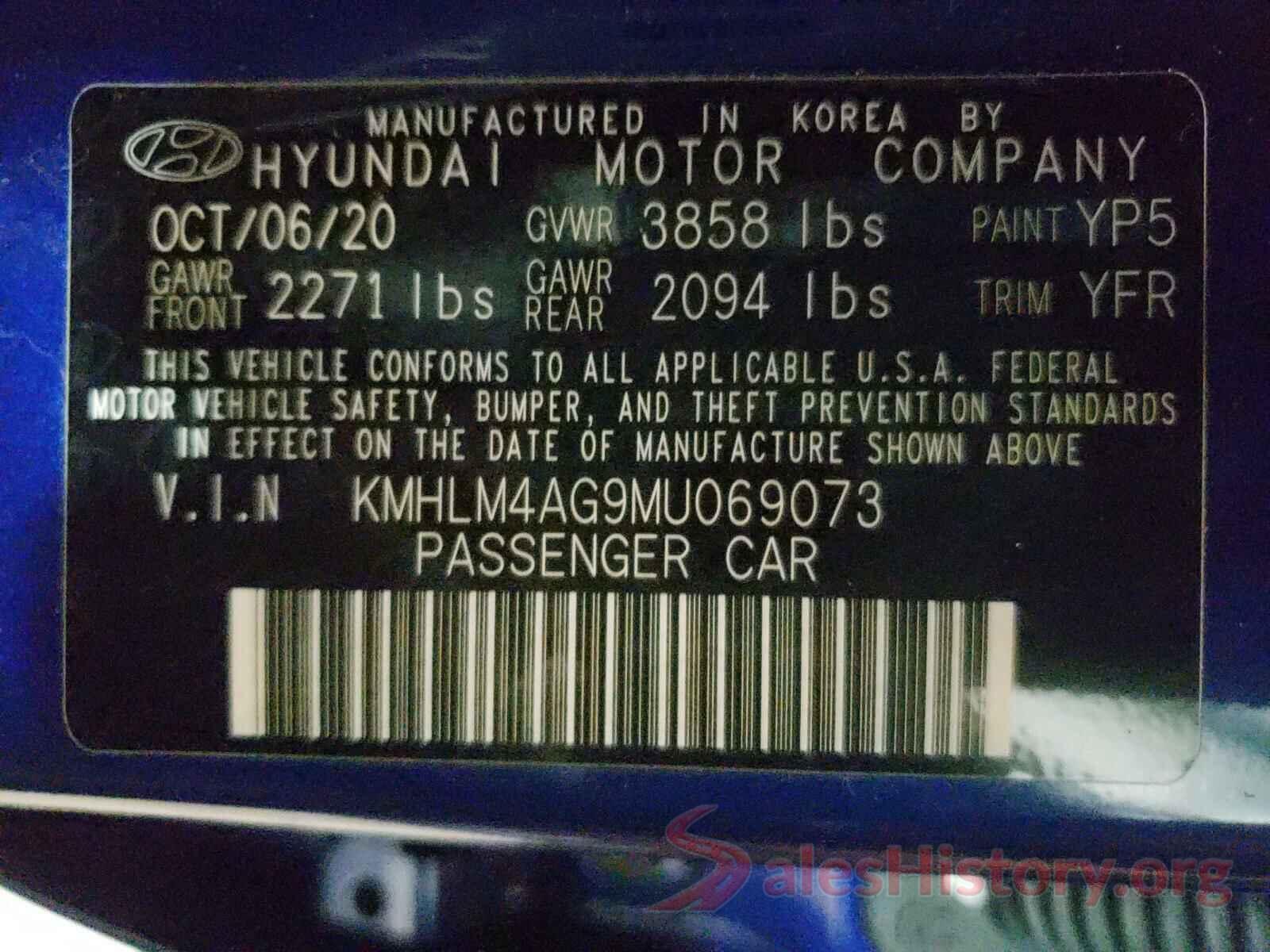 KMHLM4AG9MU069073 2021 HYUNDAI ELANTRA