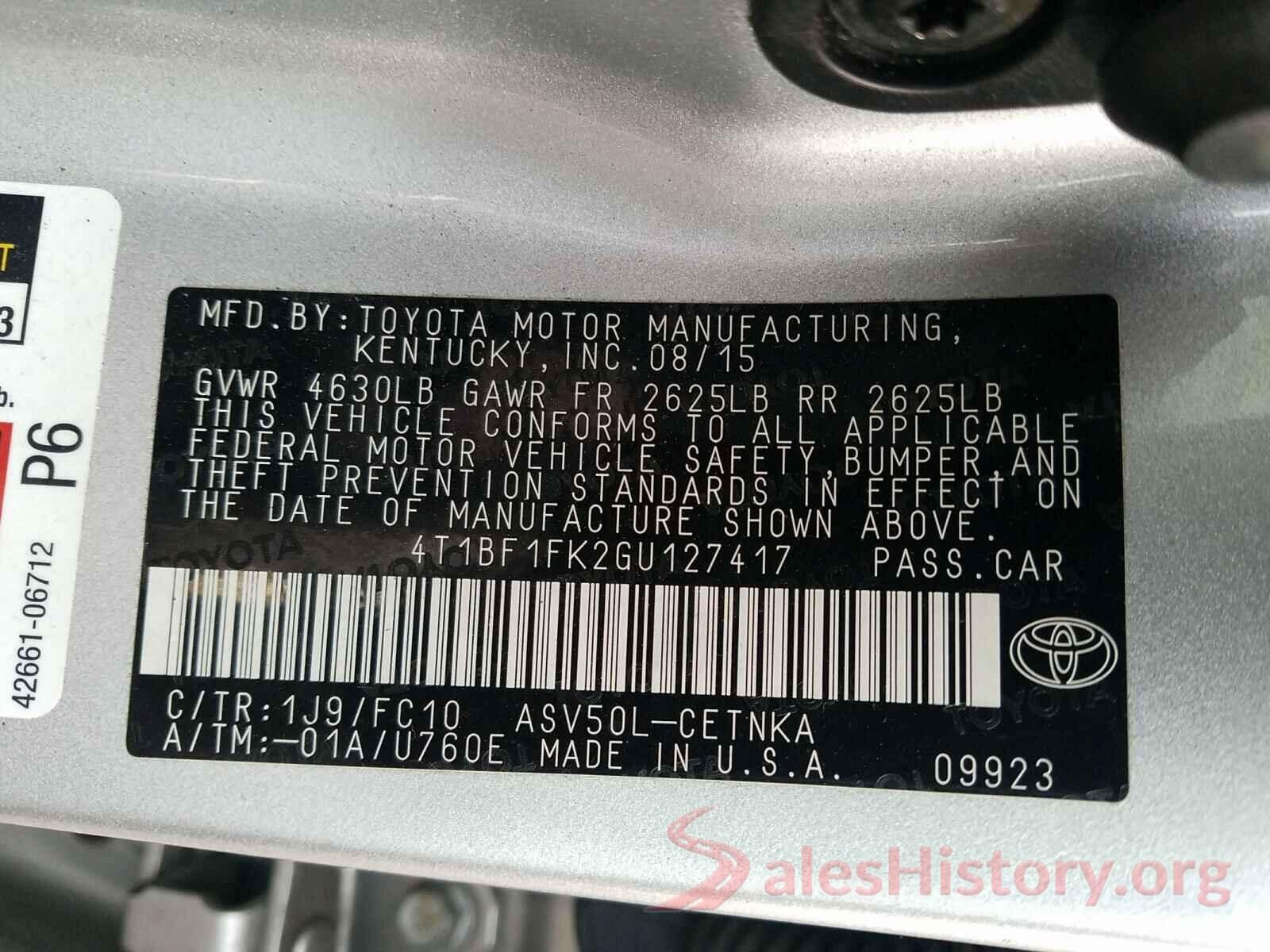 4T1BF1FK2GU127417 2016 TOYOTA CAMRY