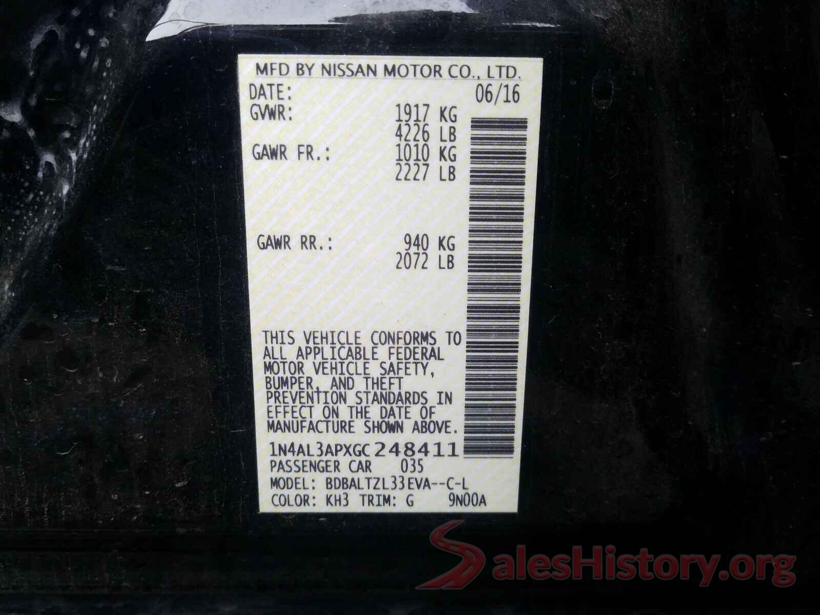 1N4AL3APXGC248411 2016 NISSAN ALTIMA