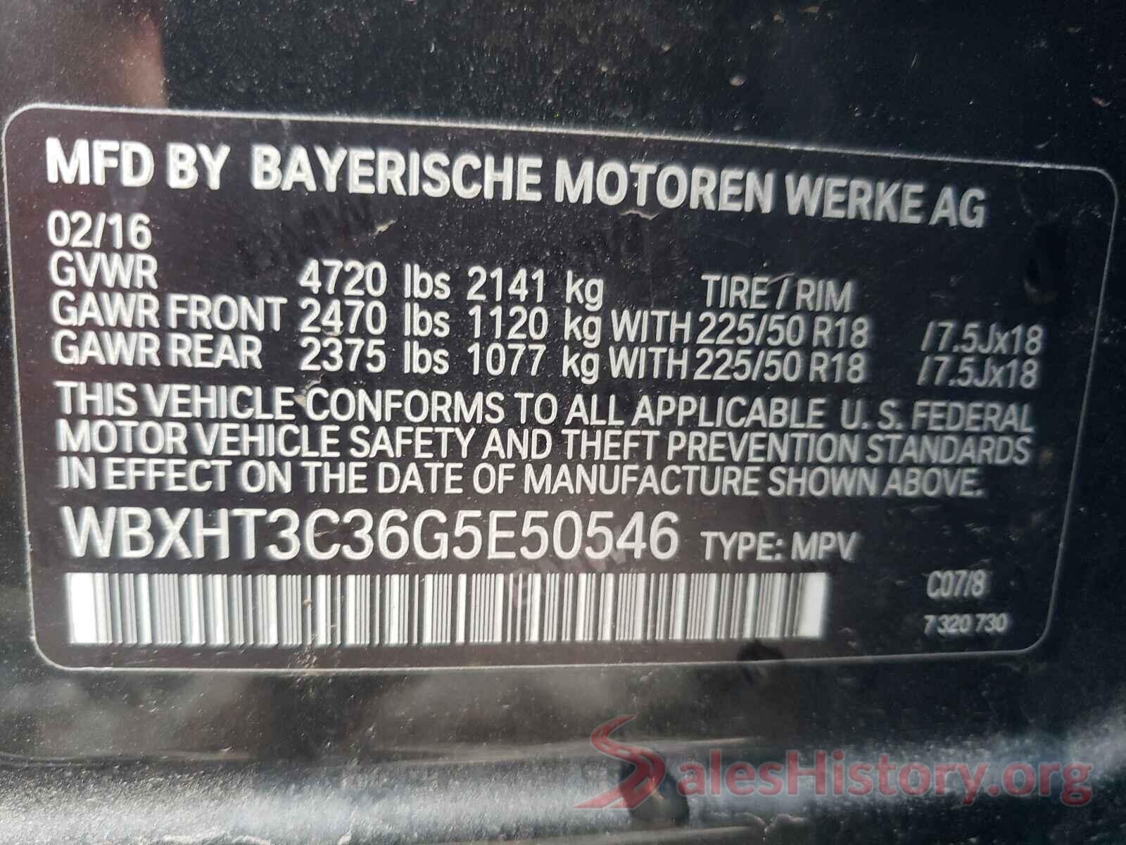 WBXHT3C36G5E50546 2016 BMW X1