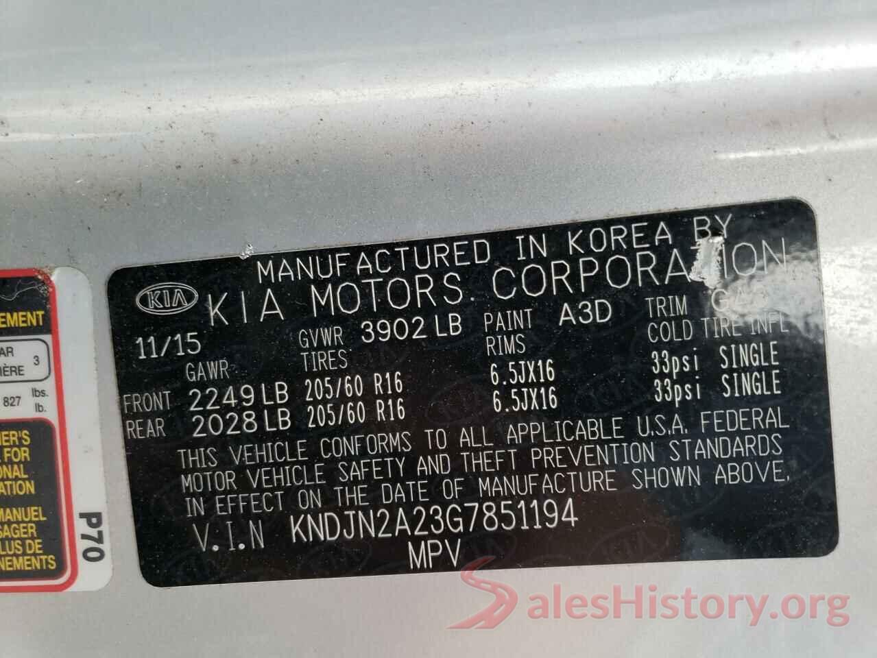 KNDJN2A23G7851194 2016 KIA SOUL