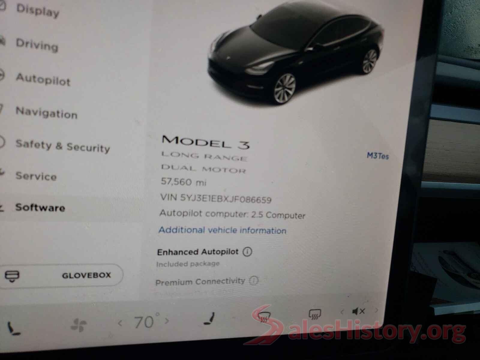 5YJ3E1EBXJF086659 2018 TESLA MODEL 3