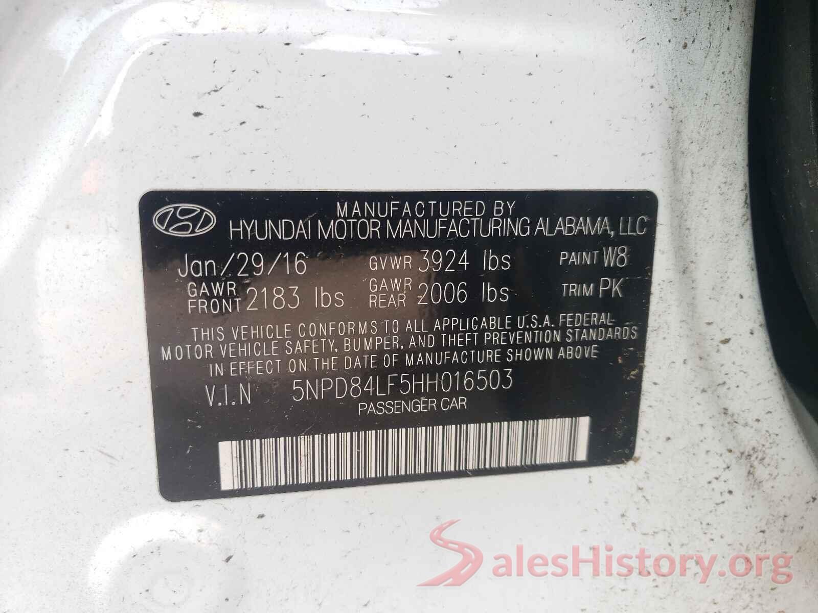 5NPD84LF5HH016503 2017 HYUNDAI ELANTRA