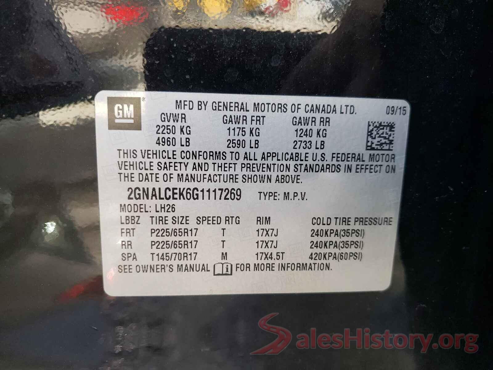 2GNALCEK6G1117269 2016 CHEVROLET EQUINOX