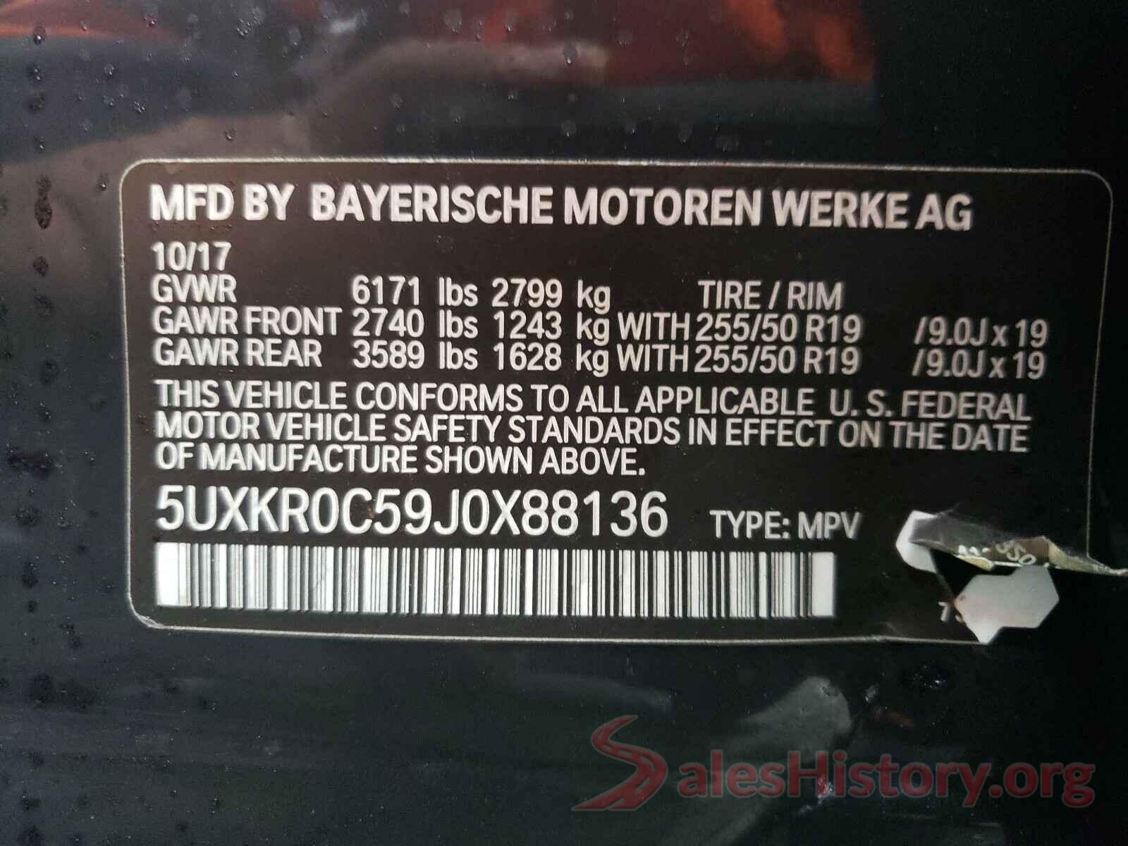 5UXKR0C59J0X88136 2018 BMW X5