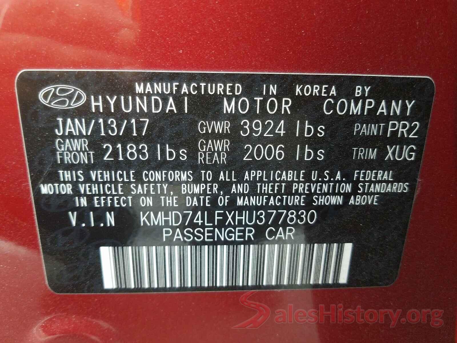 KMHD74LFXHU377830 2017 HYUNDAI ELANTRA