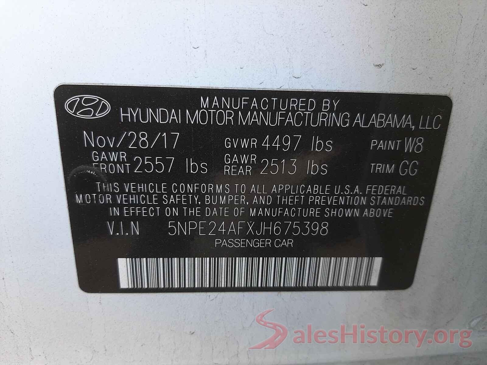 5NPE24AFXJH675398 2018 HYUNDAI SONATA