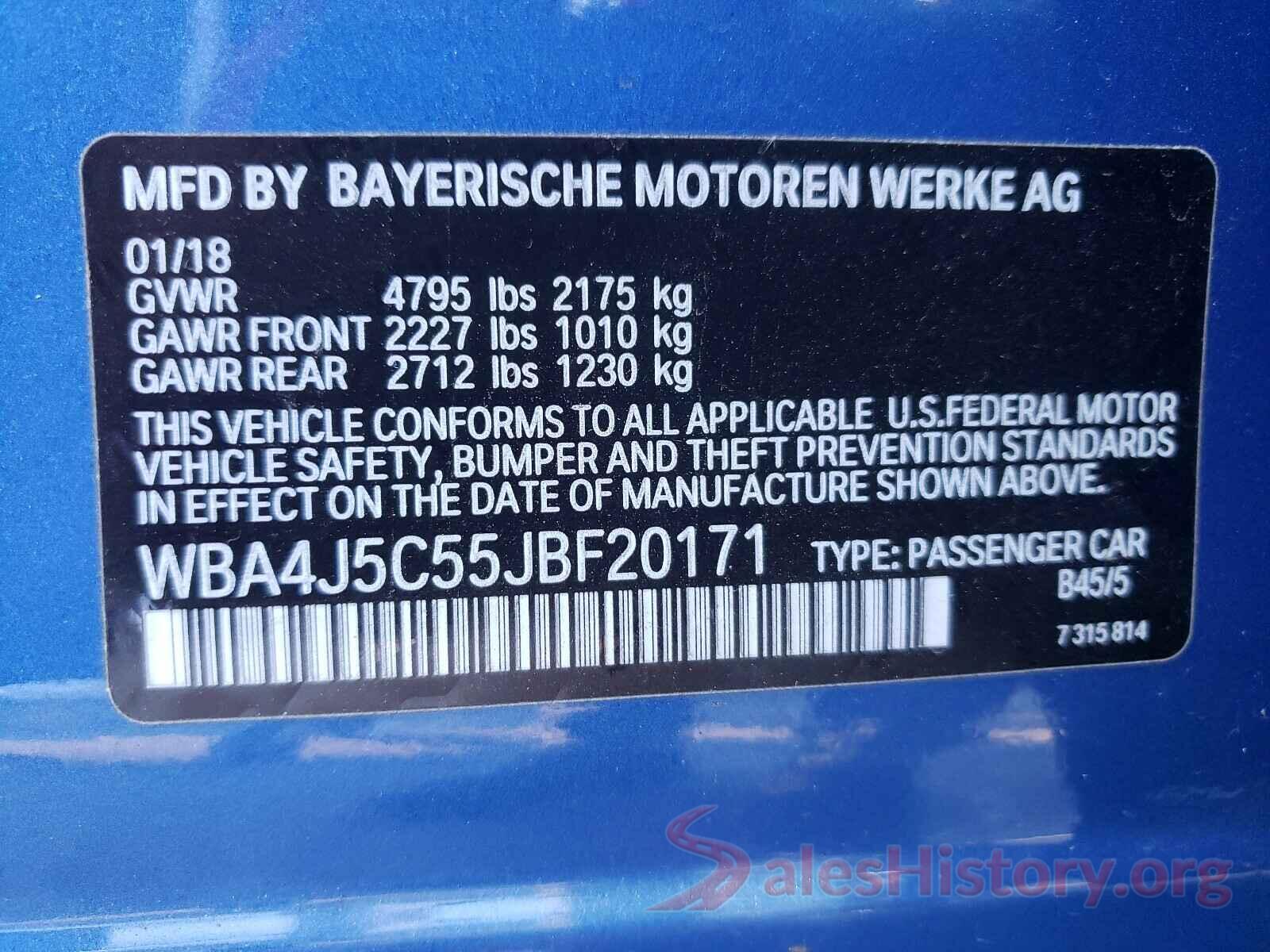 WBA4J5C55JBF20171 2018 BMW 4 SERIES