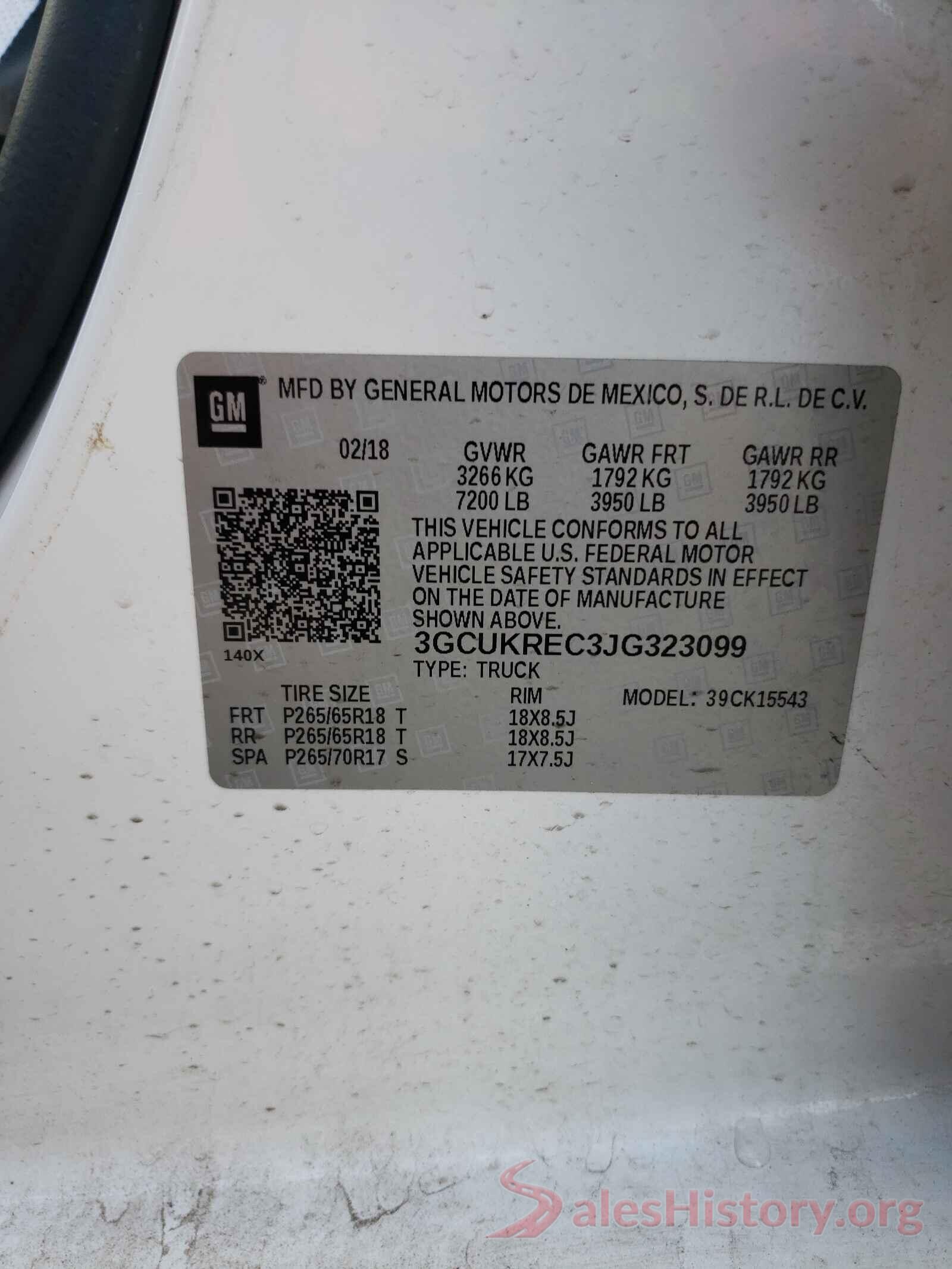 3GCUKREC3JG323099 2018 CHEVROLET SILVERADO