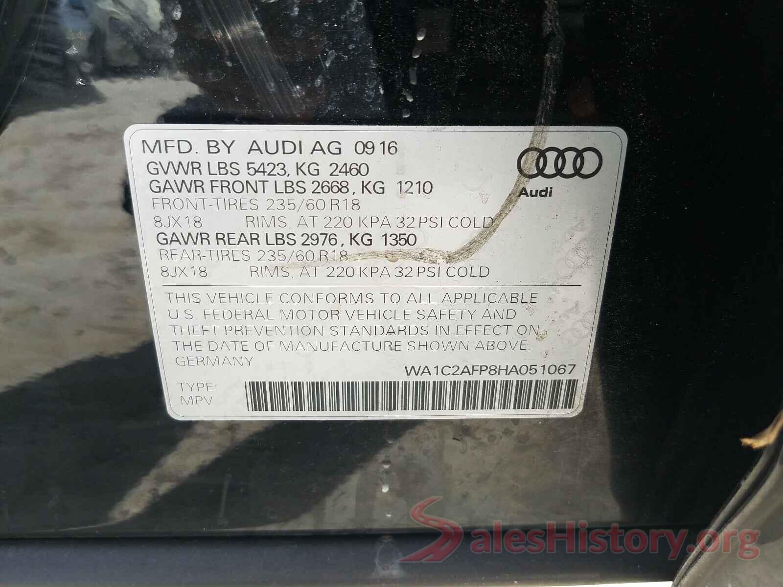 WA1C2AFP8HA051067 2017 AUDI Q5