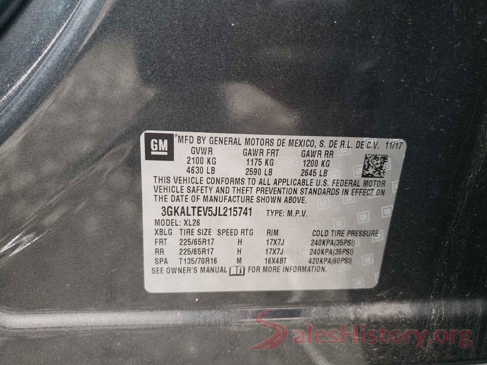 3GKALTEV5JL215741 2018 GMC TERRAIN