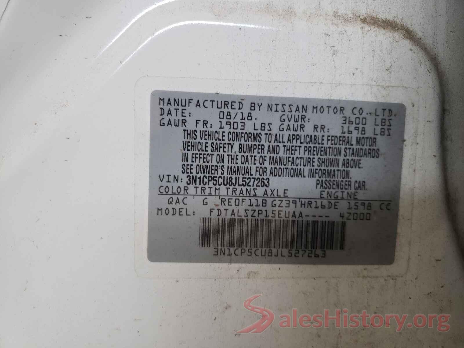 3N1CP5CU8JL527263 2018 NISSAN KICKS