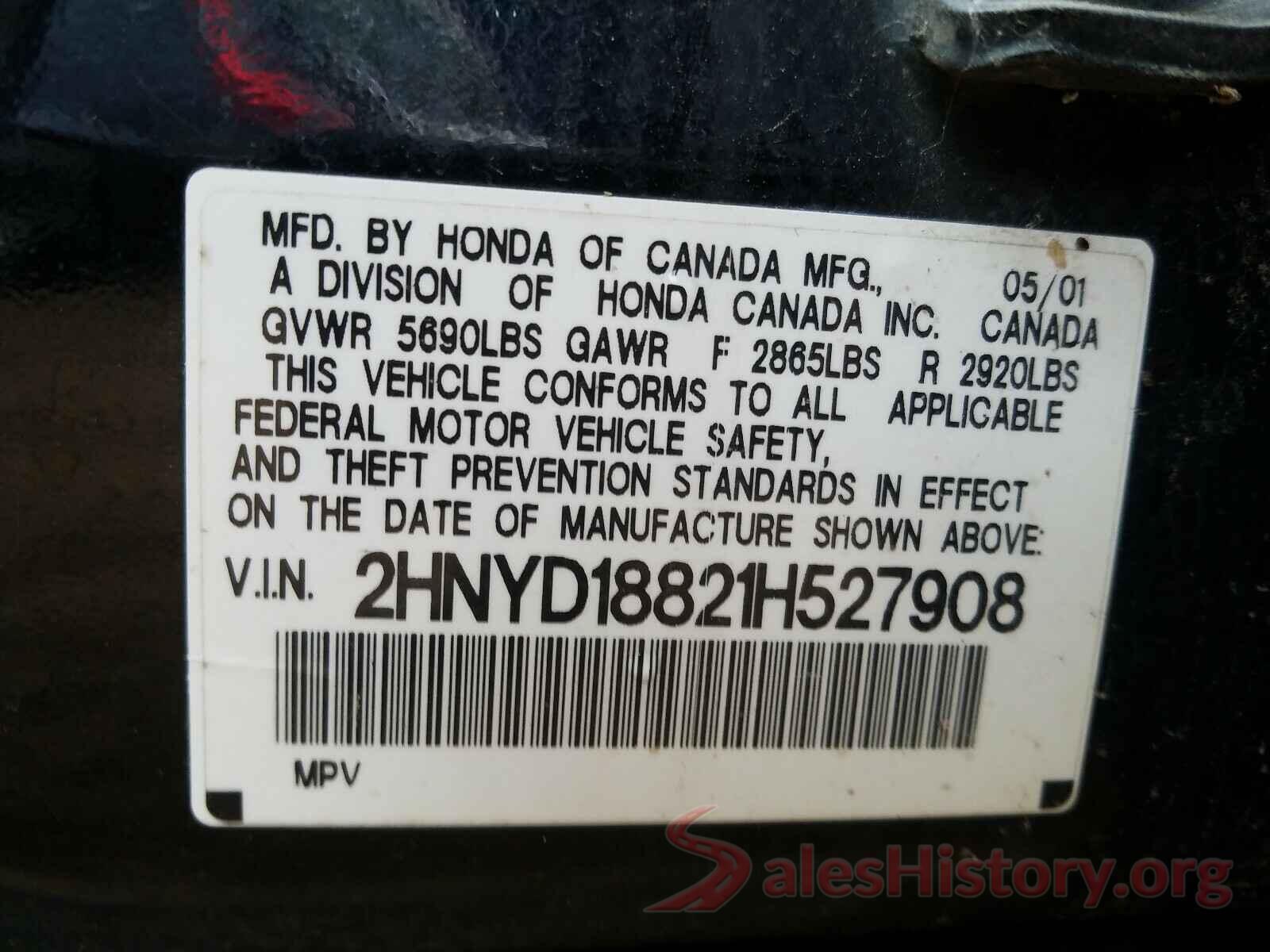 2HNYD18821H527908 2001 ACURA MDX