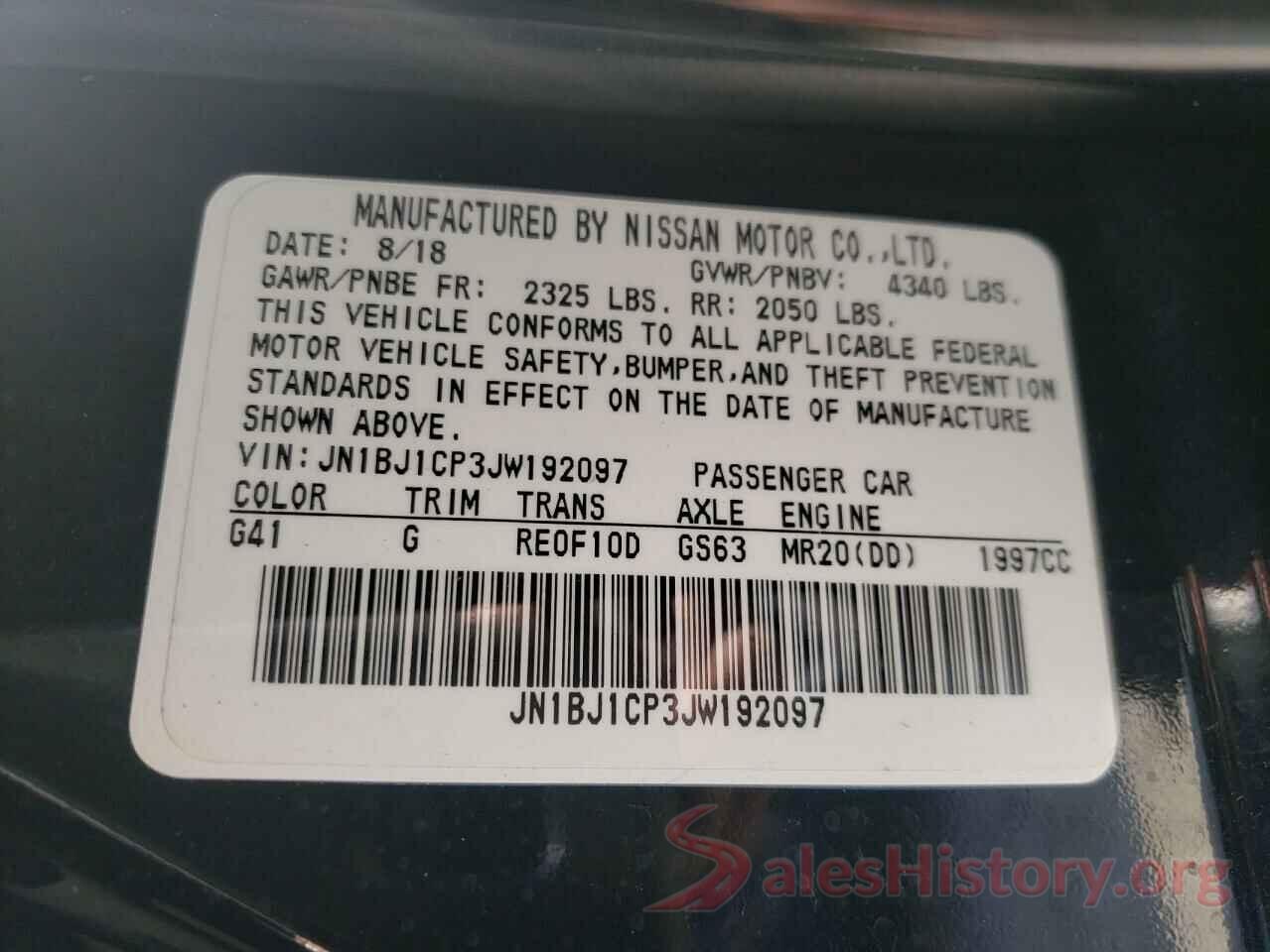 JN1BJ1CP3JW192097 2018 NISSAN ROGUE