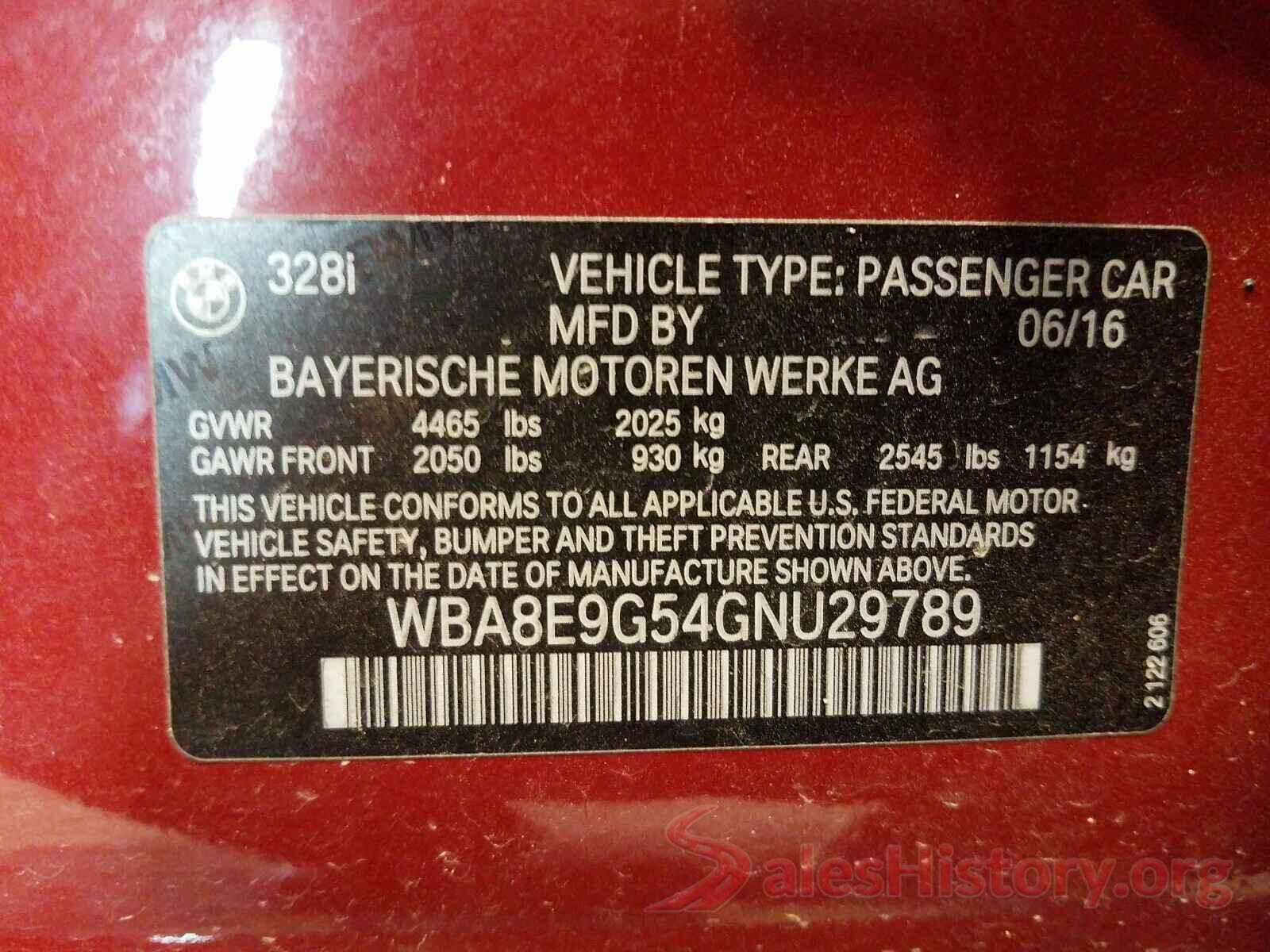 WBA8E9G54GNU29789 2016 BMW 3 SERIES