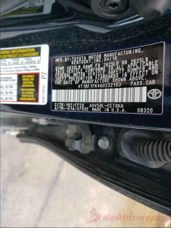 4T1BF1FK4GU232153 2016 TOYOTA CAMRY