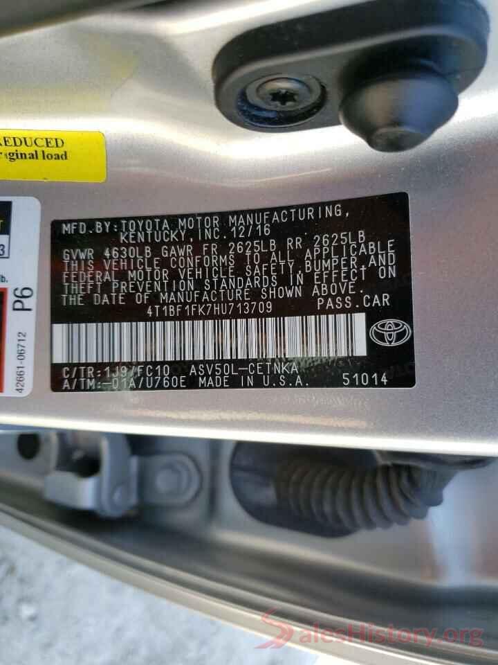 4T1BF1FK7HU713709 2017 TOYOTA CAMRY