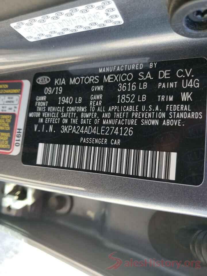 3KPA24AD4LE274126 2020 KIA RIO