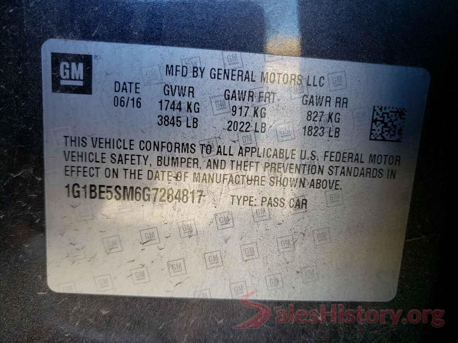 1G1BE5SM6G7284817 2016 CHEVROLET CRUZE