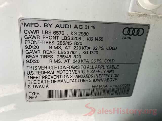 WA1AAAF78HD007059 2017 AUDI Q7