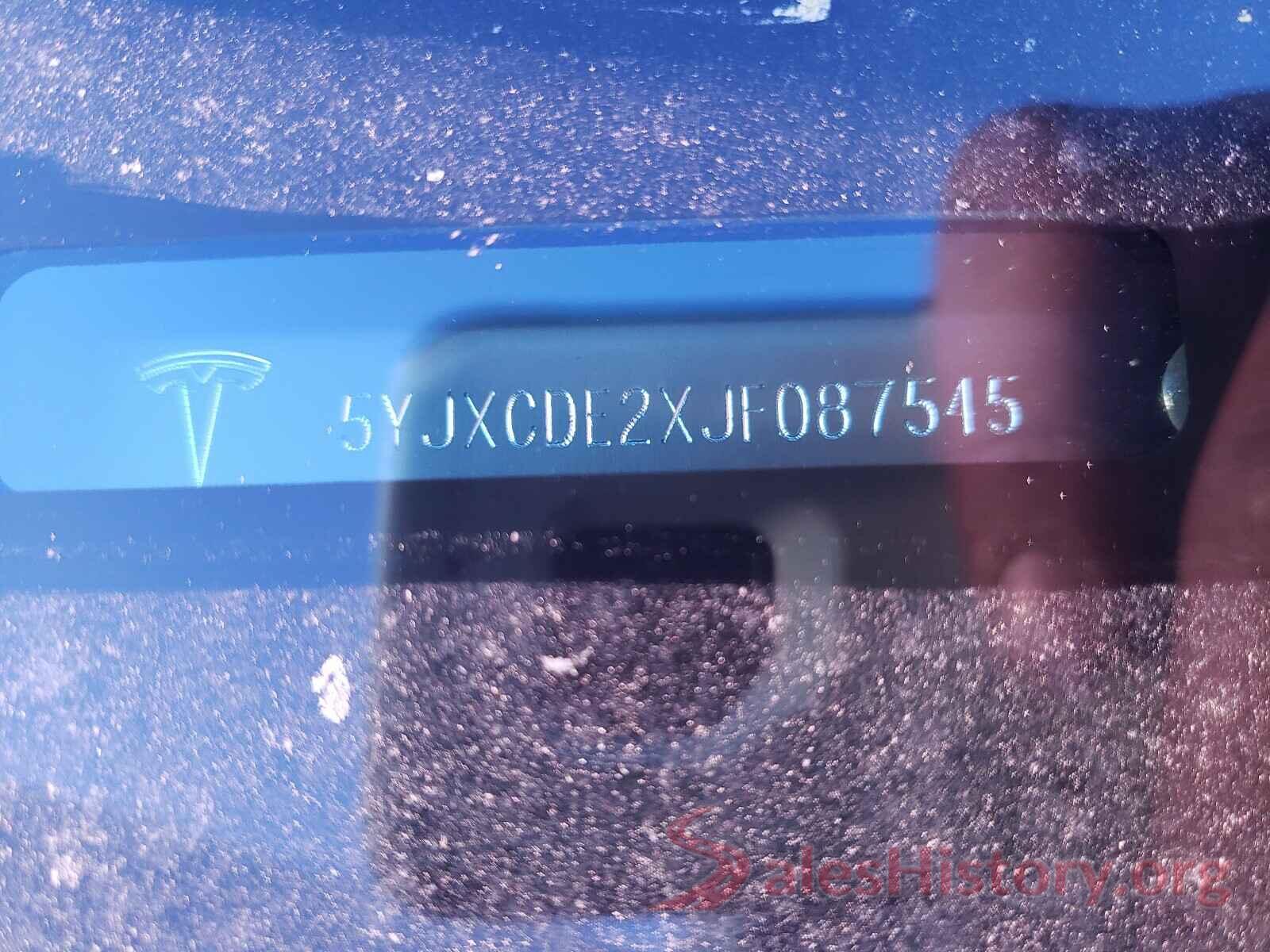 5YJXCDE2XJF087545 2018 TESLA MODEL X