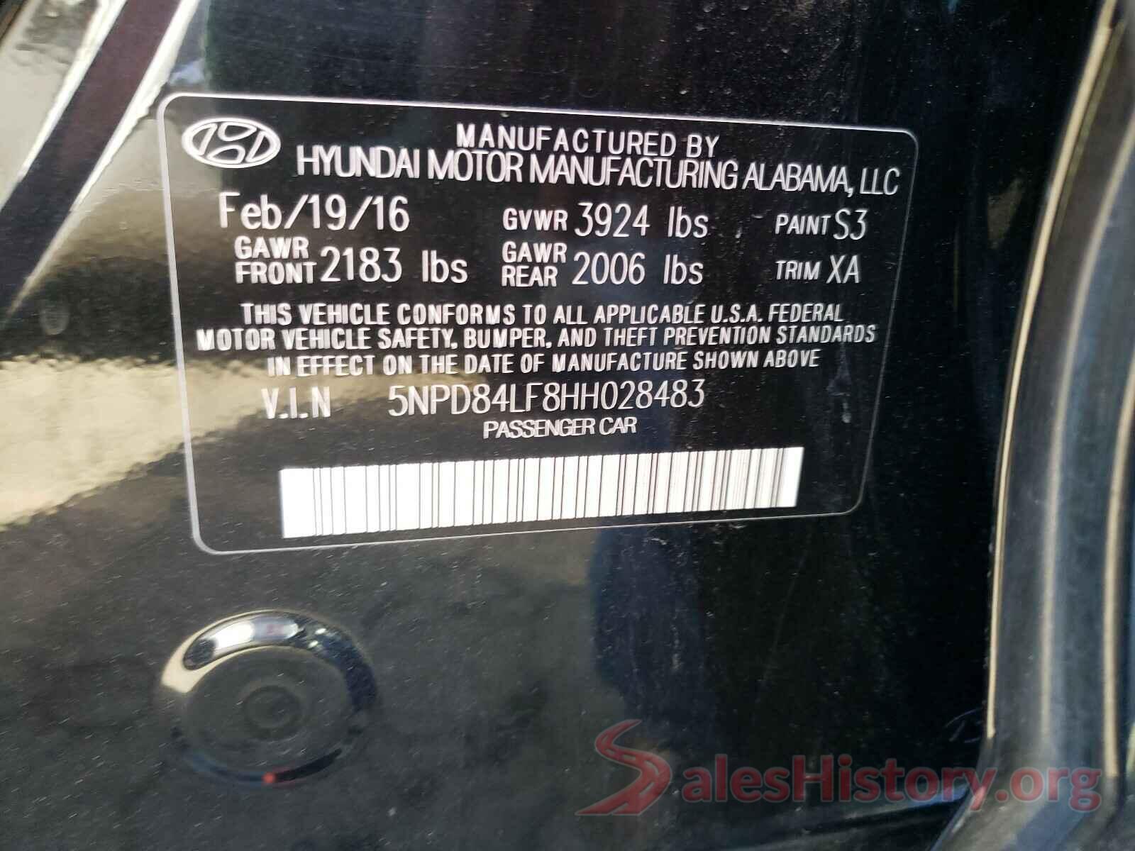 5NPD84LF8HH028483 2017 HYUNDAI ELANTRA