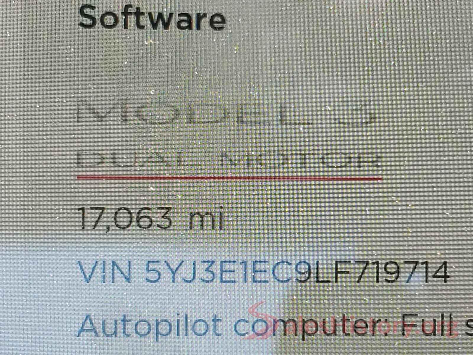 5YJ3E1EC9LF719714 2020 TESLA MODEL 3