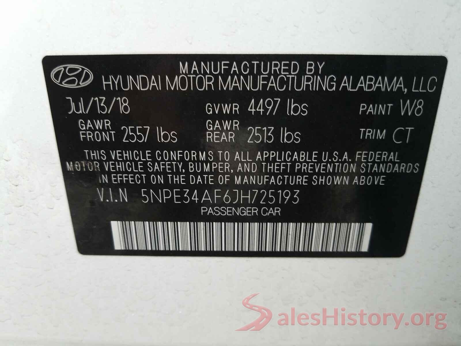 5NPE34AF6JH725193 2018 HYUNDAI SONATA