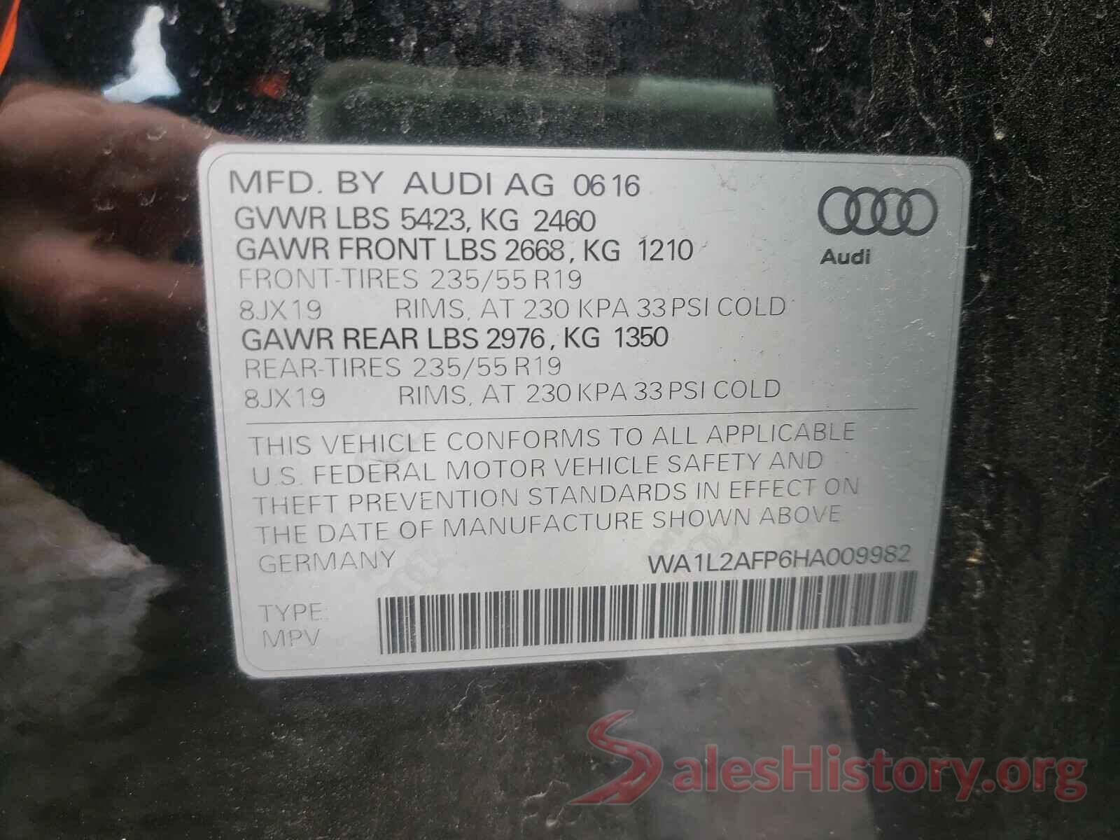 WA1L2AFP6HA009982 2017 AUDI Q5