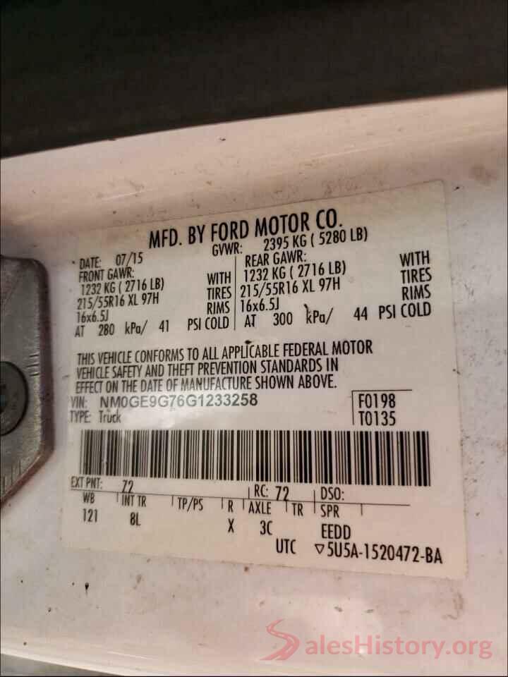 NM0GE9G76G1233258 2016 FORD TRANSIT CO