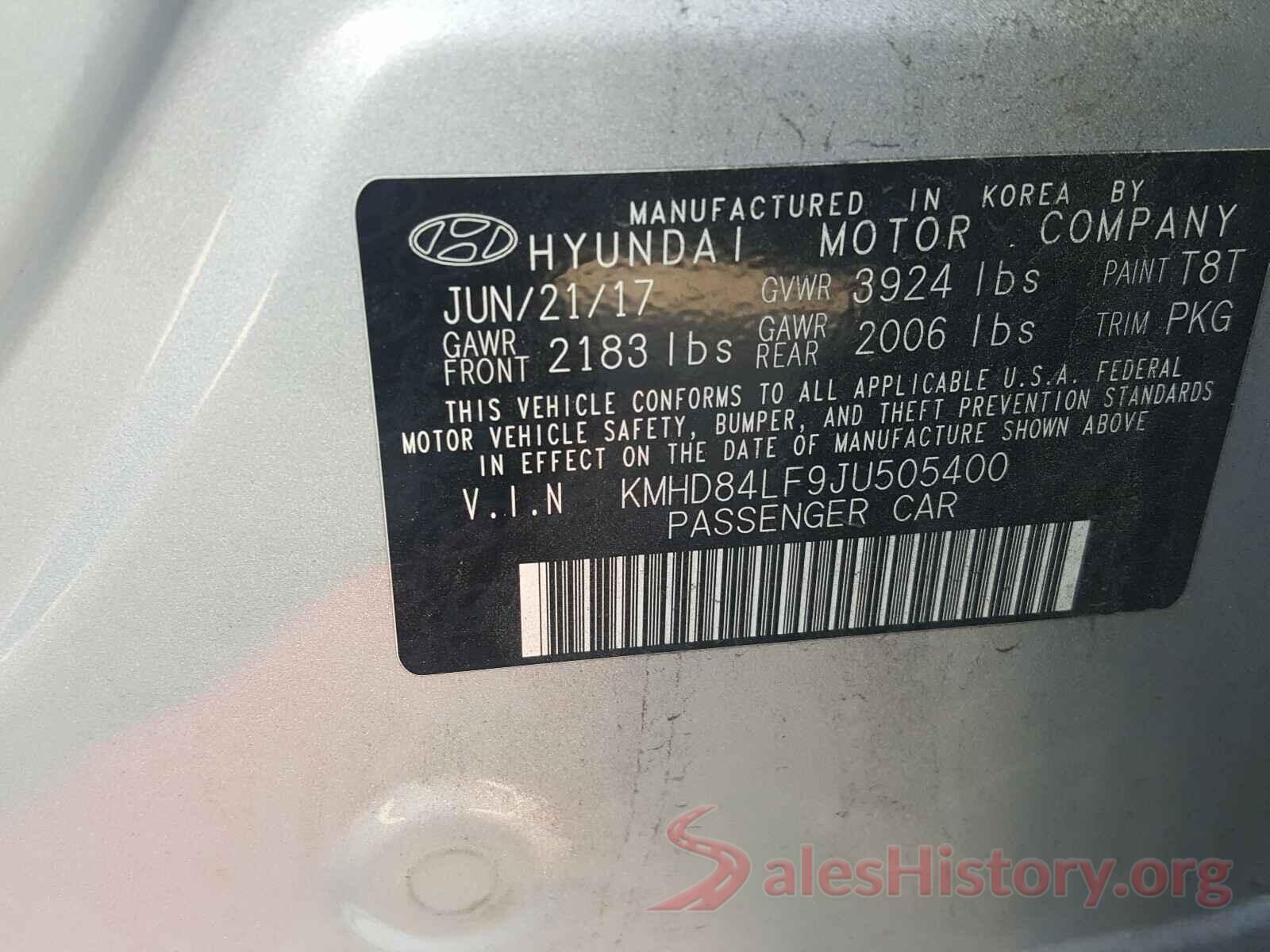 KMHD84LF9JU505400 2018 HYUNDAI ELANTRA